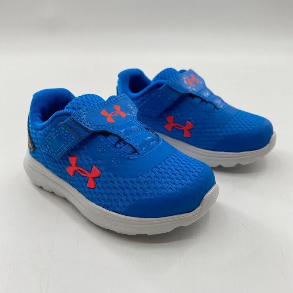 Under Armour Toddler Boy’s Surge 2 AC Sneakers Running Shoes Blue Circuit sz 5 -